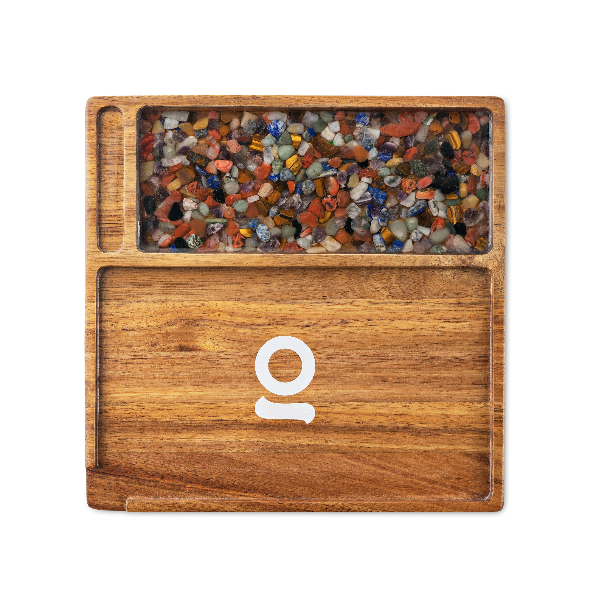 Ongrok Premium Natural Acacia Wood Tray | 9.5" x 9.5" by Smoke Drop | Buddy Brandz