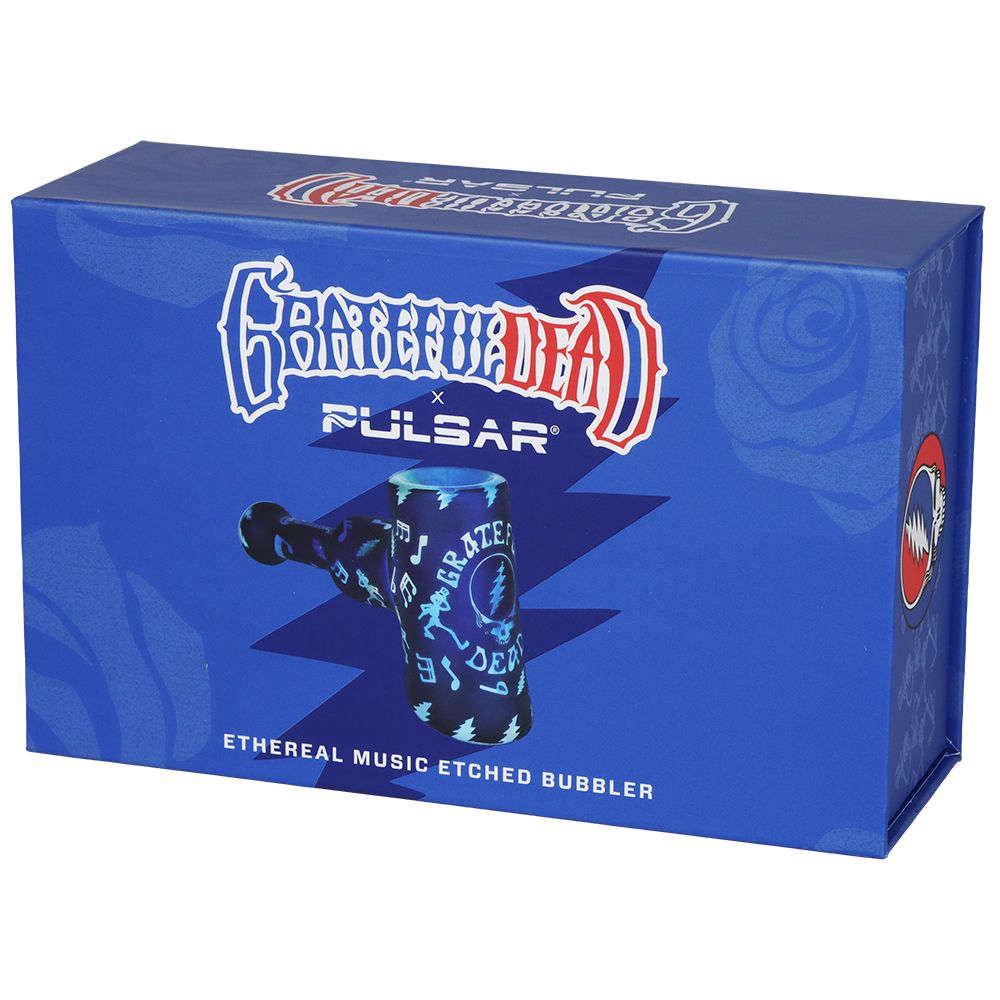Grateful Dead x Pulsar Ethereal Music Etched Glass Hammer Bubbler - 5" by Smoke Drop - view 5 | Buddy Brandz