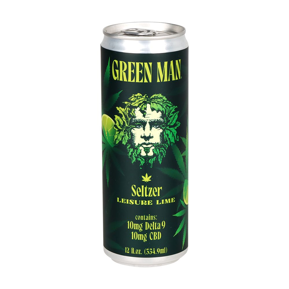 24CT CASE - Asheville Dispensary Green Man Nano Cannabis D9 Seltzer - Leasure Lime / 10MG D9 / 10MG CBD