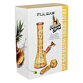 Load image into Gallery viewer, Pulsar Fruit Series Pineapple Express Herb Pipe Glow Duo - 10" / 14mm F by Smoke Drop - view 7 | Buddy Brandz
