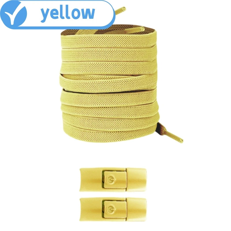 New Without Ties Elastic Laces No Tie Shoe Laces Press Lock Shoelaces Sneaker Kids Adult 8MM Widened Flat Shoelace for Shoes by Buddy Brandz - view 21 | Buddy Brandz