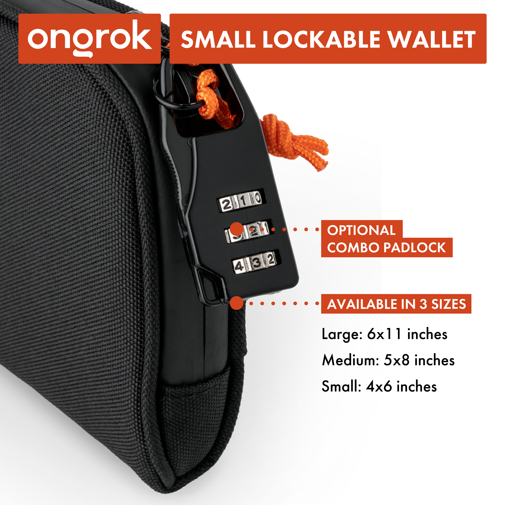 Ongrok Carbon-lined Wallets with Combination Lock V 2.0 | 3" Sizes (Small, Medium, Large) by Smoke Drop - view 4 | Buddy Brandz