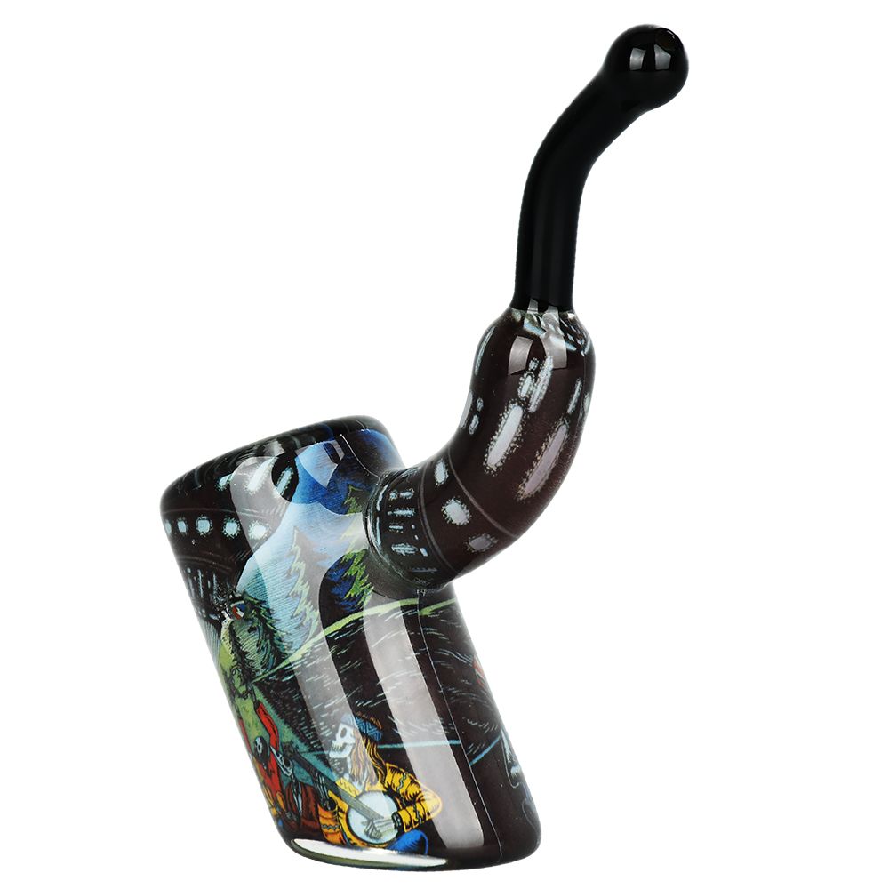 Grateful Dead x Pulsar Inside Print Bent Sherlock Pipe | 4" by Smoke Drop - view 21 | Buddy Brandz