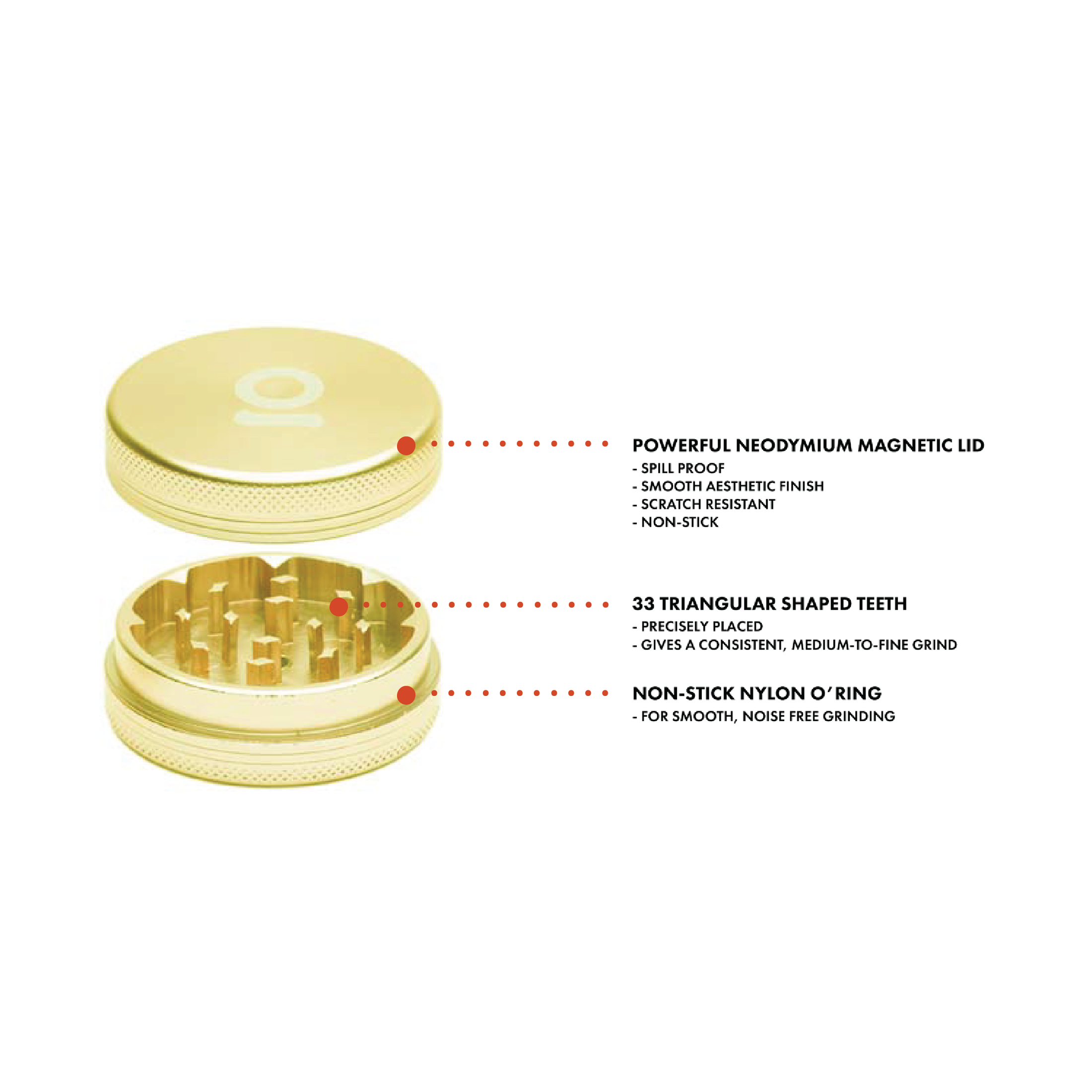 Ongronk 2 Piece Magnetic Grinder (50 mm) by Smoke Drop - view 2 | Buddy Brandz