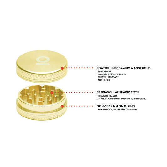 Ongronk 2 Piece Magnetic Grinder (50 mm) by Smoke Drop - view 2 | Buddy Brandz - alternate view | Buddy Brandz
