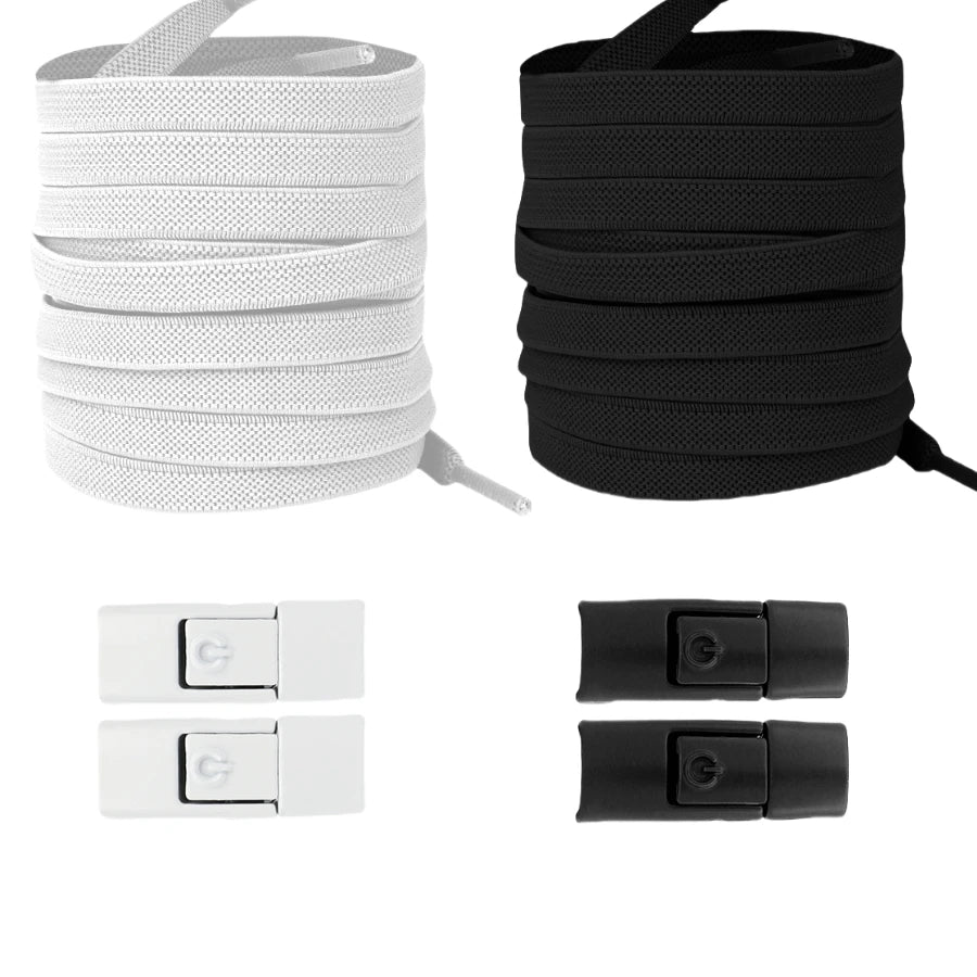 New Without Ties Elastic Laces No Tie Shoe Laces Press Lock Shoelaces Sneaker Kids Adult 8MM Widened Flat Shoelace for Shoes by Buddy Brandz - view 3 | Buddy Brandz