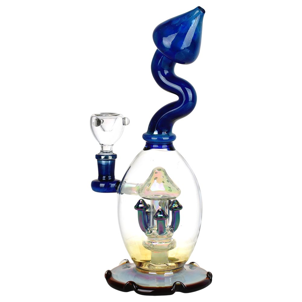 Mushroom Magic Glass Water Pipe - 11" / 14mm F by Smoke Drop - view 2 | Buddy Brandz