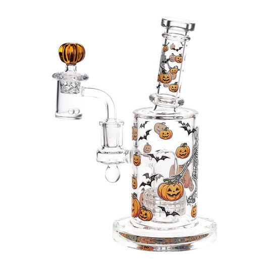 Pulsar Halloween Ball Glass Dab Rig Set - 7.75" / 14mm F - alternate view | Buddy Brandz