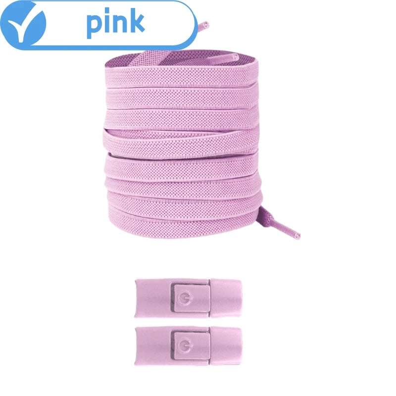New Without Ties Elastic Laces No Tie Shoe Laces Press Lock Shoelaces Sneaker Kids Adult 8MM Widened Flat Shoelace for Shoes by Buddy Brandz - view 13 | Buddy Brandz