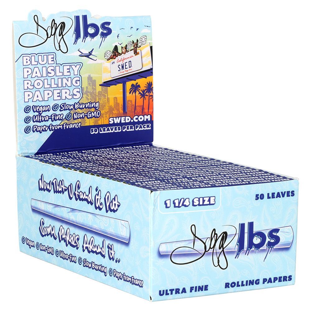 Dogg Lbs Blue Paisley Rolling Papers - 1 1/4" / 50pc by Smoke Drop | Buddy Brandz
