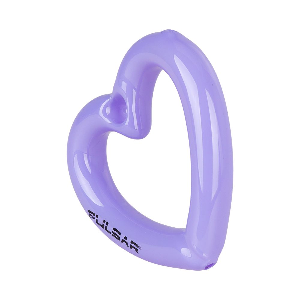 2PC SET - Pulsar Balloon Heart Glass Hand Pipe - 4.5" / Assorted Colors by Smoke Drop - view 2 | Buddy Brandz
