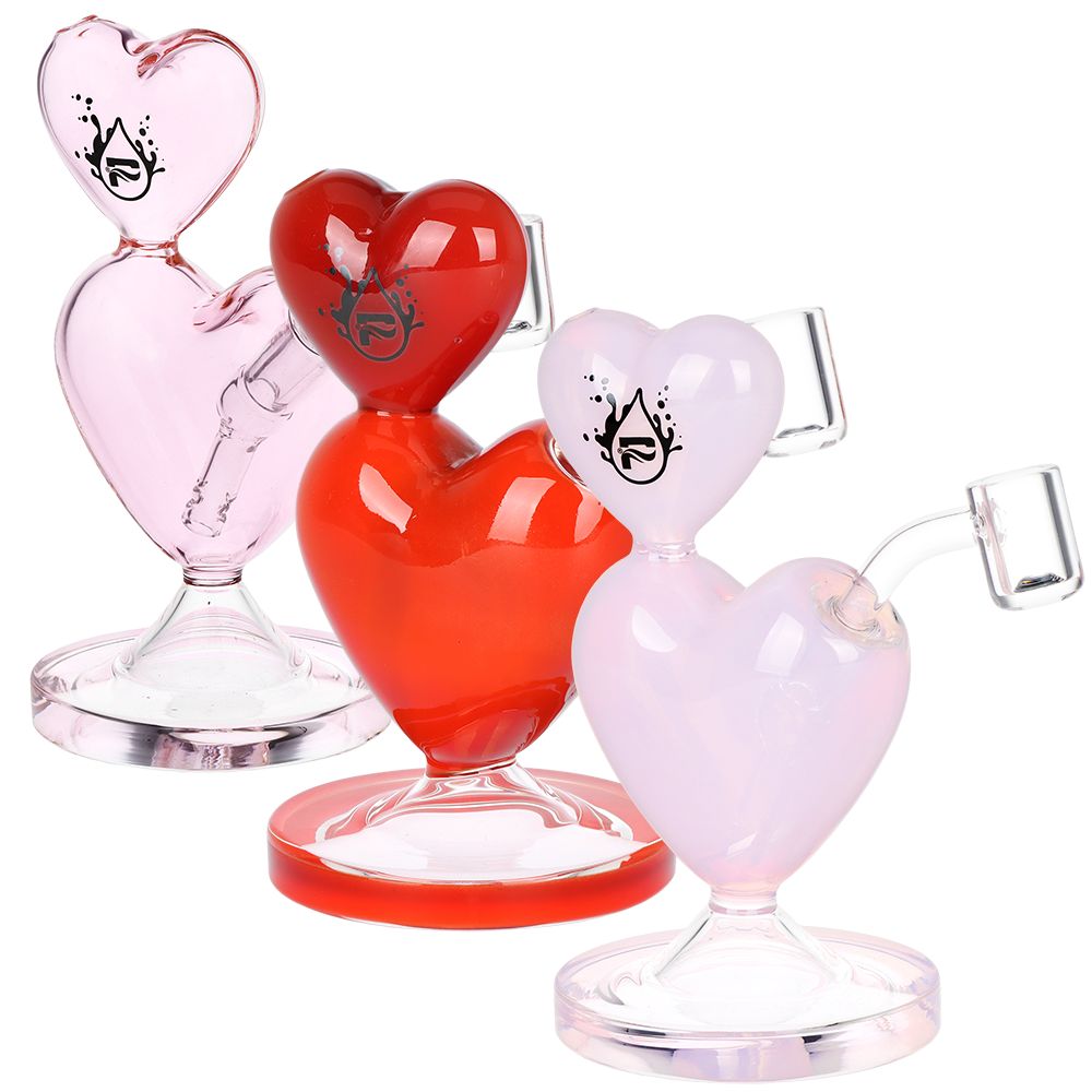 Pulsar Two-Hearted Glass Dab Rig | 6.5" | 14mm F by Smoke Drop - view 4 | Buddy Brandz