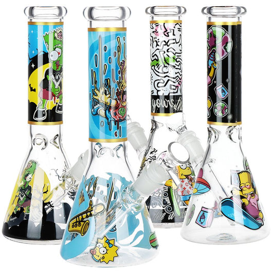 Don't Have A Cow Beaker Glass Water Pipe - 10" / 14mm F / Designs Vary by Smoke Drop | Buddy Brandz | Buddy Brandz