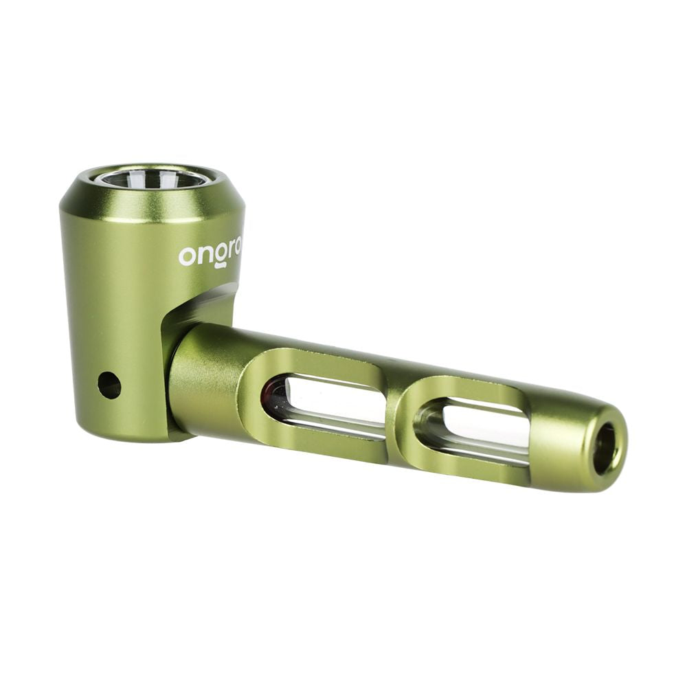 ONGROK Aluminum & Glass Spoon Pipe | 4.25" by Smoke Drop - view 3 | Buddy Brandz