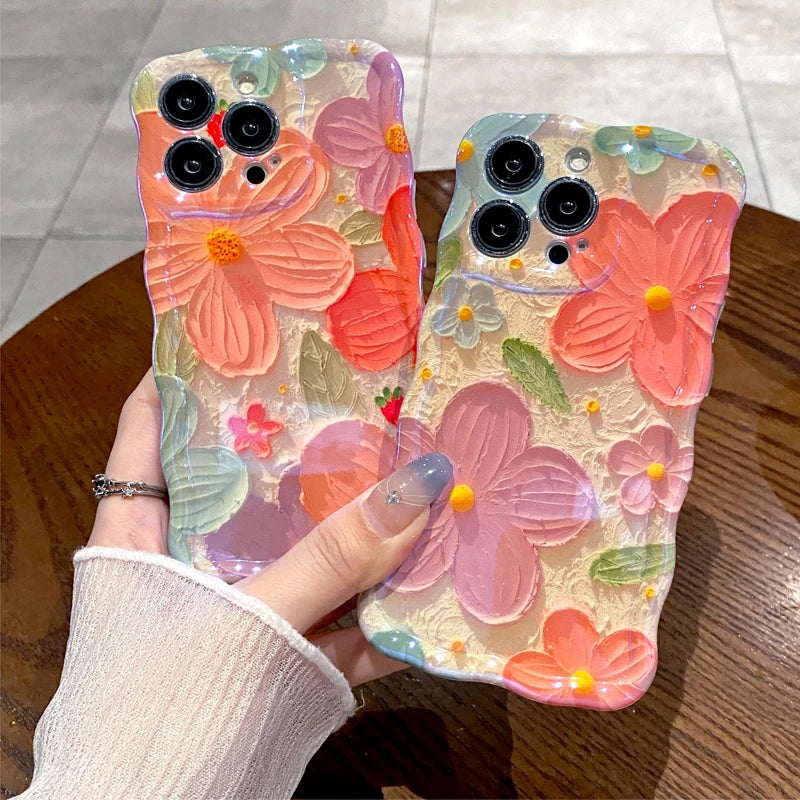 Fashion Wave Border Blue Light Laser Flowers Phone Case For iPhone 11 12 13 14 15 Pro Max Luxury Beautiful Shockproof Soft Cover by Buddy Brandz - view 6 | Buddy Brandz