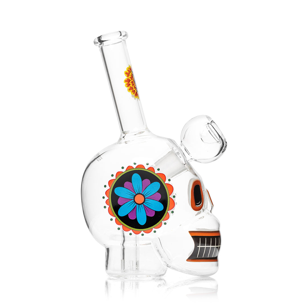 Dia De Los Muertos Skull Bong 6.1" by Smoke Drop - view 5 | Buddy Brandz