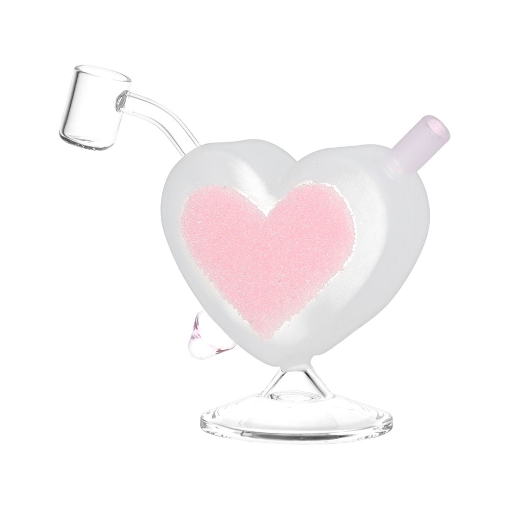 Heart Sparkles Glass Mini Rig - 4.5" / 10mm F / Colors Vary by Smoke Drop - view 2 | Buddy Brandz