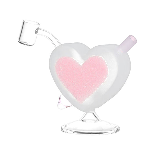 Heart Sparkles Glass Mini Rig - 4.5" / 10mm F / Colors Vary by Smoke Drop - view 2 | Buddy Brandz - alternate view | Buddy Brandz