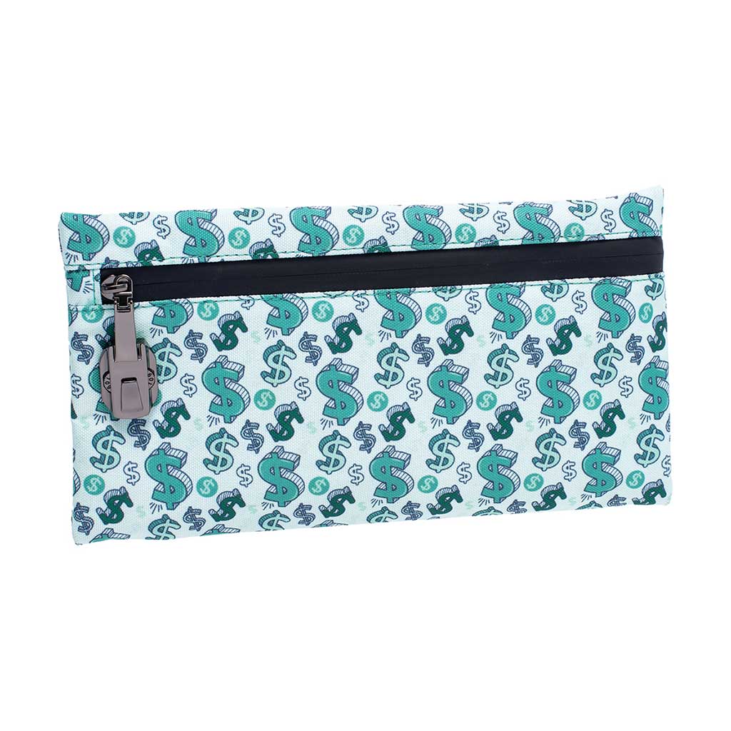 11IN X 6IN SMELLPROOF POUCH - DOLLAR SIGNS $