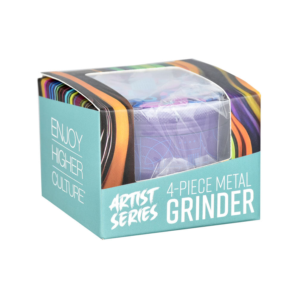 Pulsar Design Series Grinder with Side Art - Candy Floss / 4pc / 2.5" by Smoke Drop - view 5 | Buddy Brandz