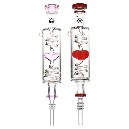 Pulsar Cool Down My Heart Glycerin Glass Dab Straw - 2PC SET by Smoke Drop | Buddy Brandz | Buddy Brandz