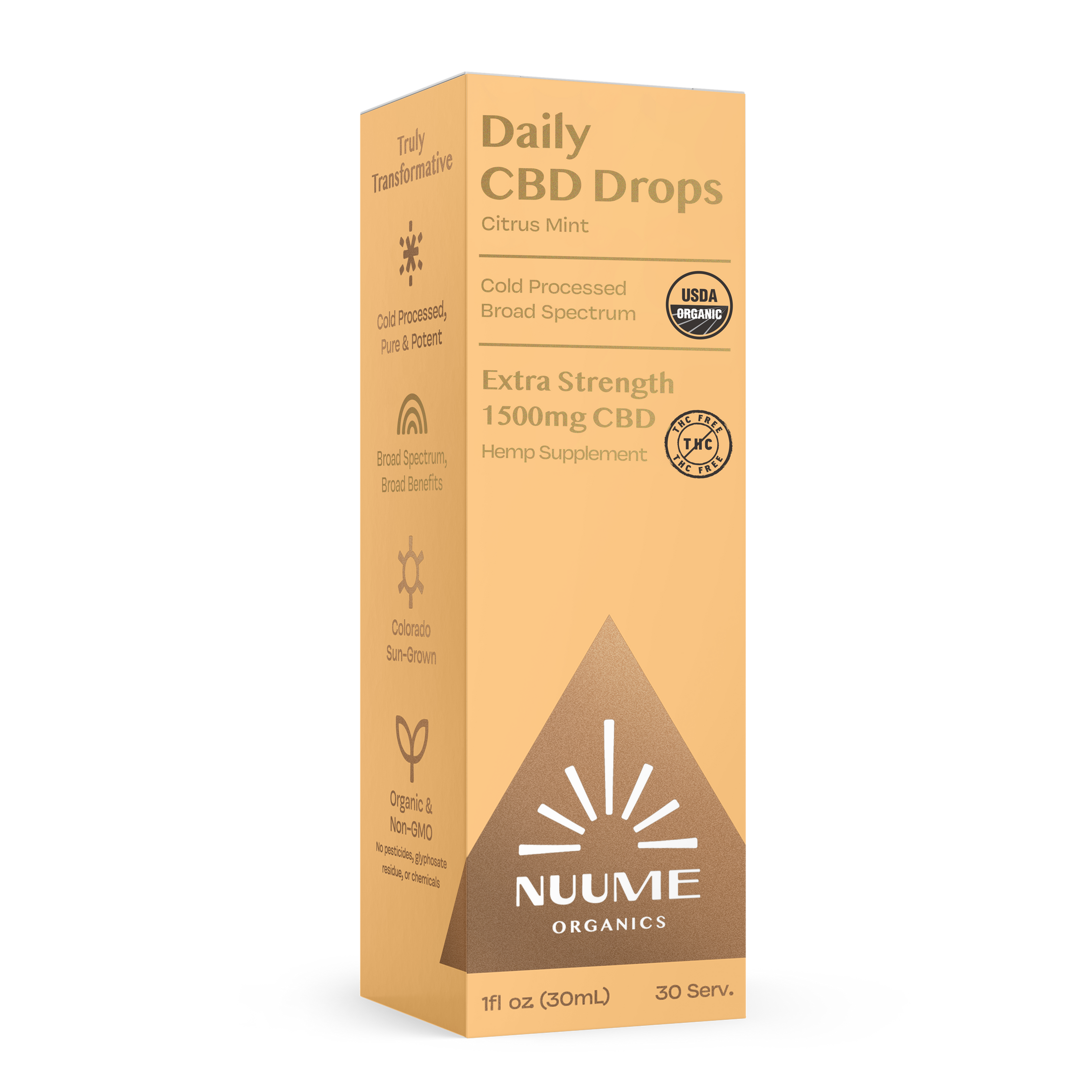 Organic CBD THC-Free Drops Citrus Mint - Extra Strength 1500mg - Broad Spectrum by Smoke Drop | Buddy Brandz