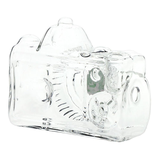 SeshGear Old School Camera Glass Hand Pipe - 3.75" / Clear by Smoke Drop - view 2 | Buddy Brandz - alternate view | Buddy Brandz