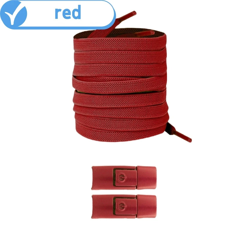 New Without Ties Elastic Laces No Tie Shoe Laces Press Lock Shoelaces Sneaker Kids Adult 8MM Widened Flat Shoelace for Shoes by Buddy Brandz - view 11 | Buddy Brandz