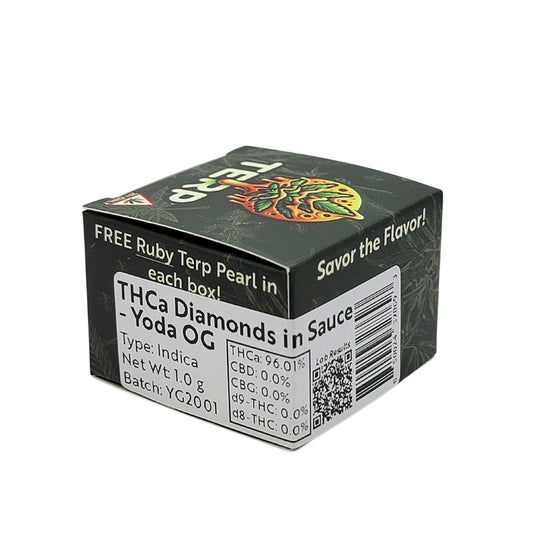 Diamonds in Sauce THCA Concentrate | Yoda OG (Indica) | 1 gram by Smoke Drop - view 2 | Buddy Brandz - alternate view | Buddy Brandz