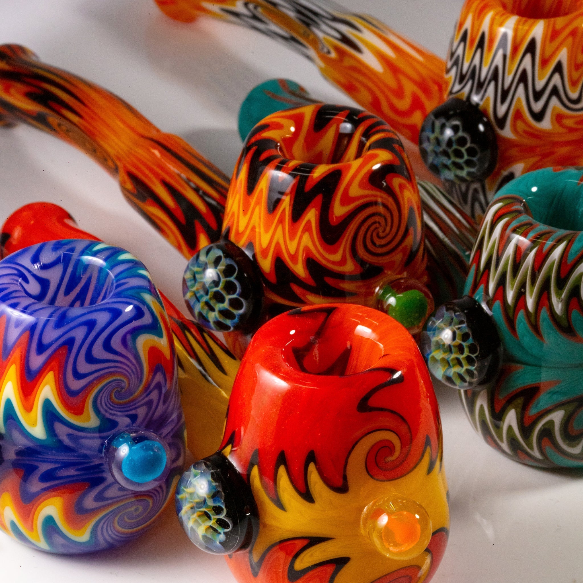 Headdy Old School Sherlock w/ Marbles (Various Colors) by Smoke Drop - view 11 | Buddy Brandz