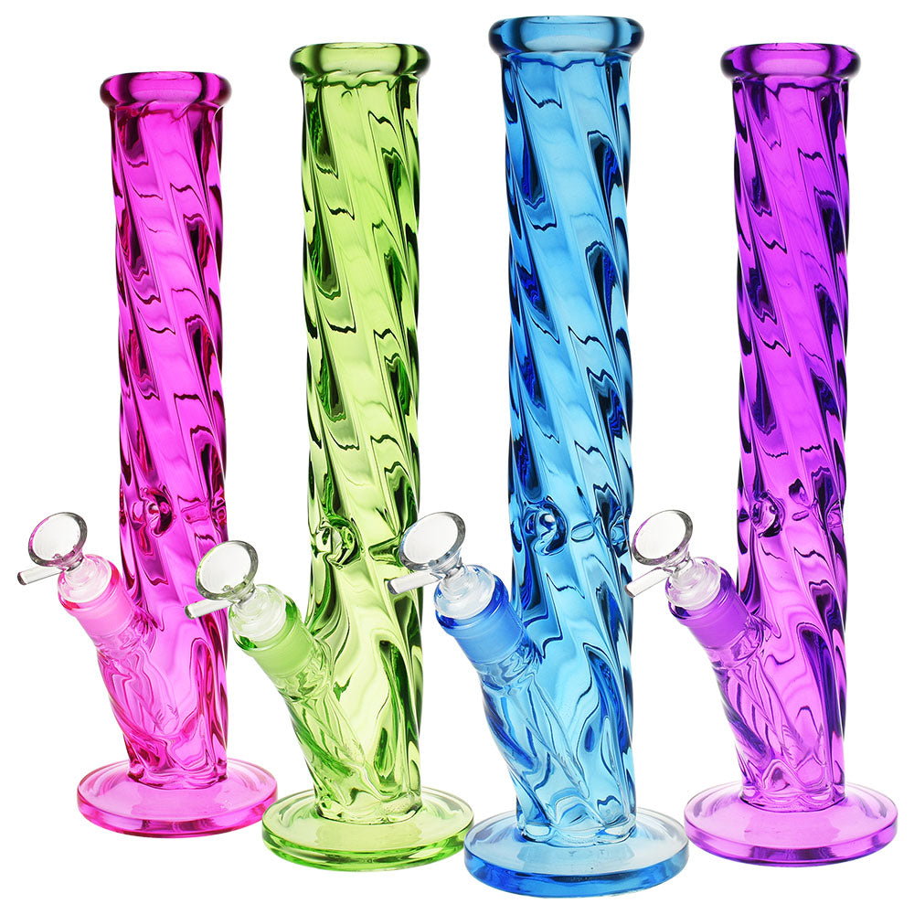 Slick Spiral Straight Tube Water Pipe by Smoke Drop | Buddy Brandz