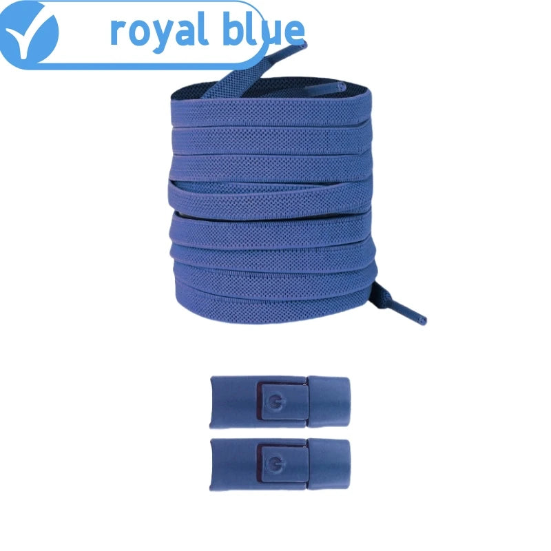 New Without Ties Elastic Laces No Tie Shoe Laces Press Lock Shoelaces Sneaker Kids Adult 8MM Widened Flat Shoelace for Shoes by Buddy Brandz - view 9 | Buddy Brandz
