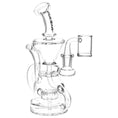 Load image into Gallery viewer, Pulsar Kicked Back Recycler Rig - 7.5" / 14mm F / Clear by Smoke Drop | Buddy Brandz
