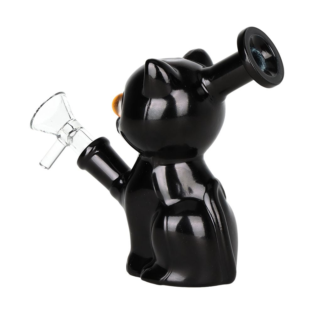 2PC SET - SeshGear Mesmerizing Kitty Glass Water Pipe  - 4.75" / 14mm F / Assorted Colors by Smoke Drop - view 4 | Buddy Brandz
