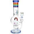 Load image into Gallery viewer, Pulsar Acid Rainbows Bubble Base Glass Water Pipe - 12.6" / 14mm F by Smoke Drop | Buddy Brandz
