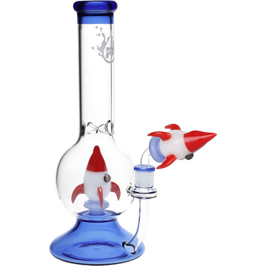 Pulsar Rocketship Glass Water Pipe - 12" / 14mm F by Smoke Drop | Buddy Brandz | Buddy Brandz