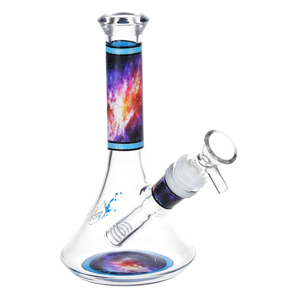 Pulsar Design Series Flared Beaker Glass Water Pipe by Smoke Drop - view 3 | Buddy Brandz