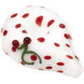 Load image into Gallery viewer, White Heart Red Polka Dots Glass Hand Pipe by Smoke Drop - view 9 | Buddy Brandz
