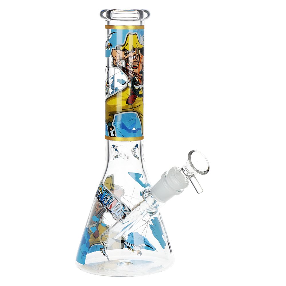 One Treasure Beaker Glass Water Pipe | 10.25" | 14mm F by Smoke Drop - view 5 | Buddy Brandz