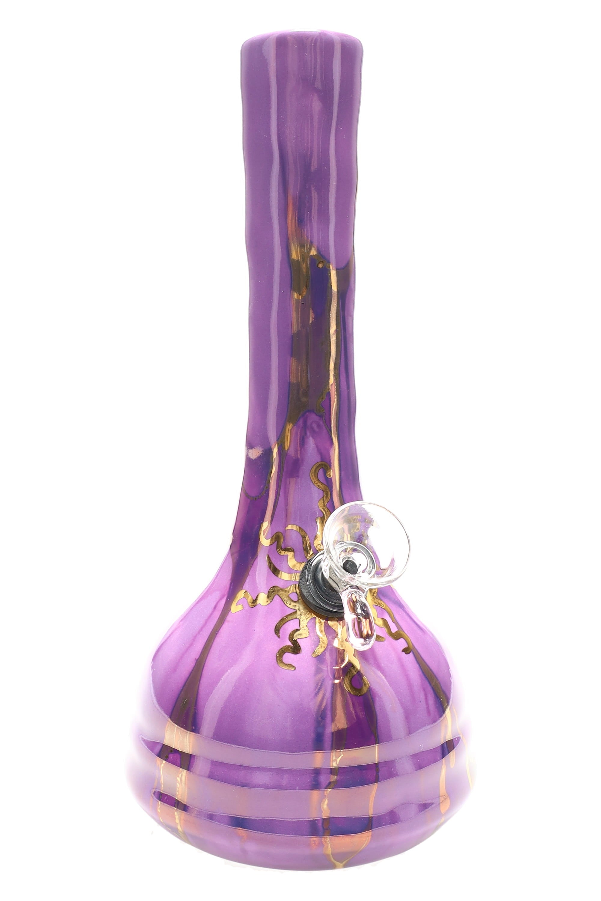 Ancient Creations Gold Sunburst Ceramic Beaker Bong - Made in USA by Smoke Drop - view 3 | Buddy Brandz