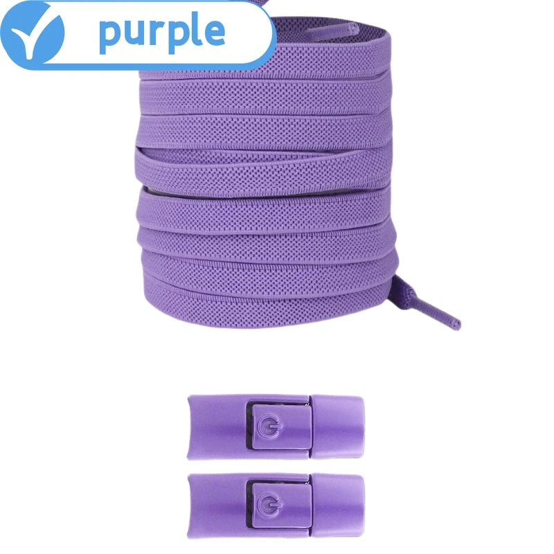 New Without Ties Elastic Laces No Tie Shoe Laces Press Lock Shoelaces Sneaker Kids Adult 8MM Widened Flat Shoelace for Shoes by Buddy Brandz - view 22 | Buddy Brandz
