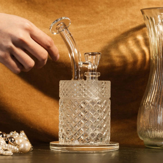 Jane West Twenties Collection Water Pipe | Clear by Smoke Drop - view 2 | Buddy Brandz - alternate view | Buddy Brandz
