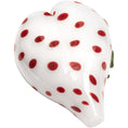 Load image into Gallery viewer, White Heart Red Polka Dots Glass Hand Pipe by Smoke Drop - view 7 | Buddy Brandz
