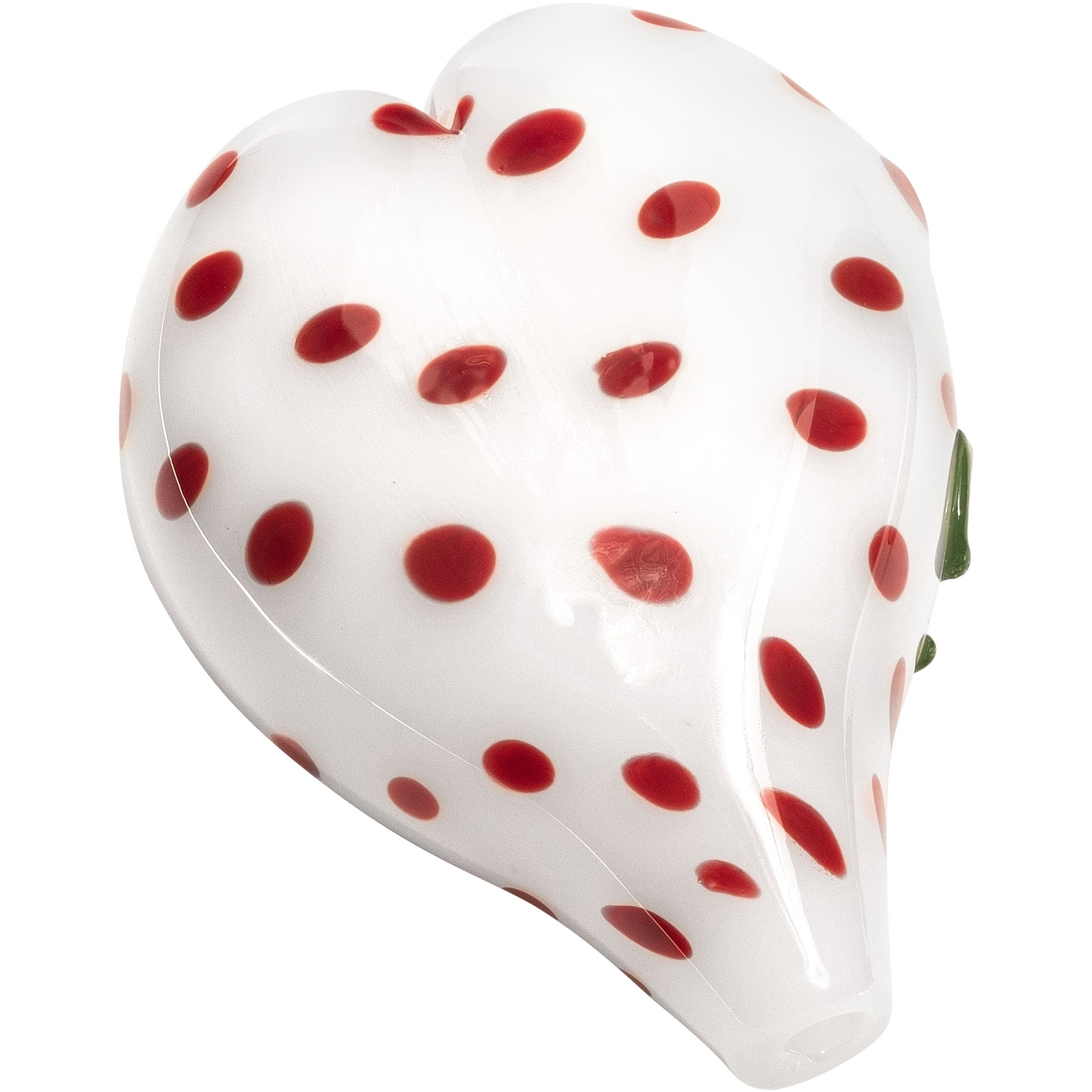 White Heart Red Polka Dots Glass Hand Pipe by Smoke Drop - view 7 | Buddy Brandz