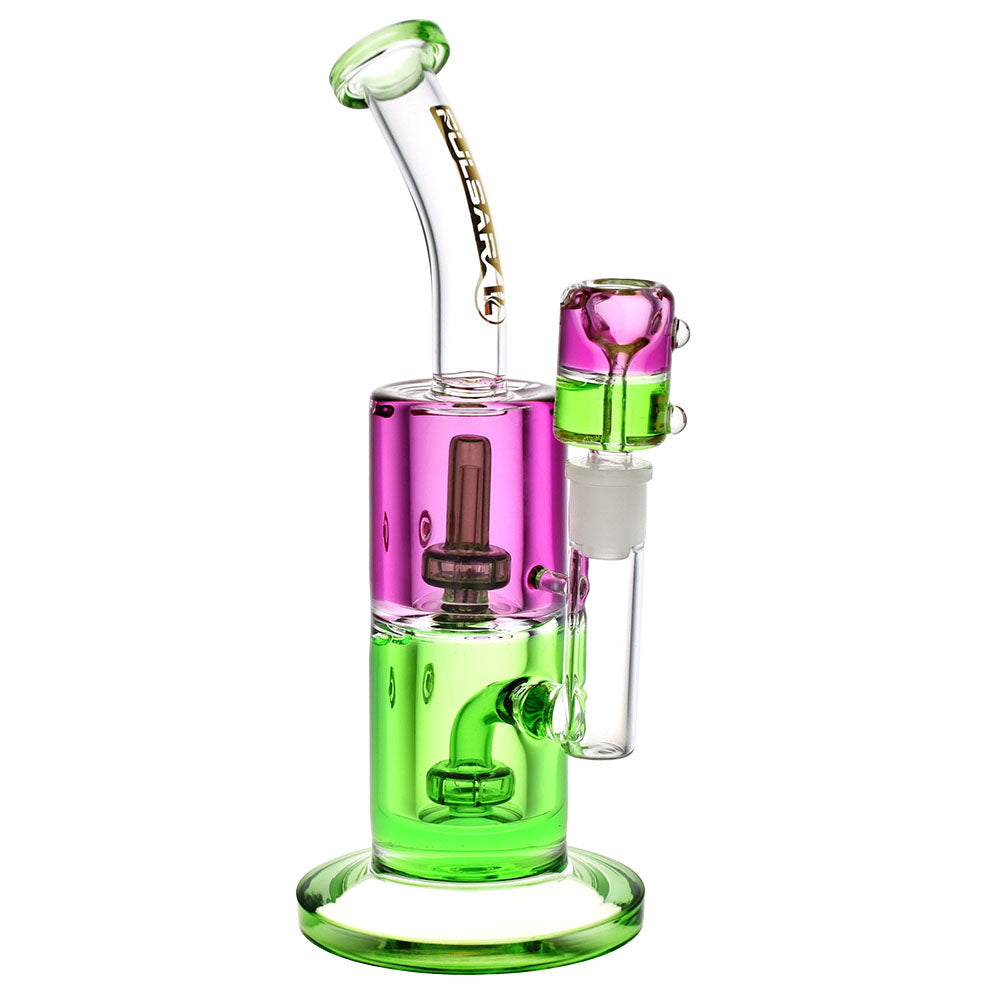Pulsar Bicolor Glycerin Chugger Water Pipe | 9.75" | 14mm F by Smoke Drop - view 3 | Buddy Brandz