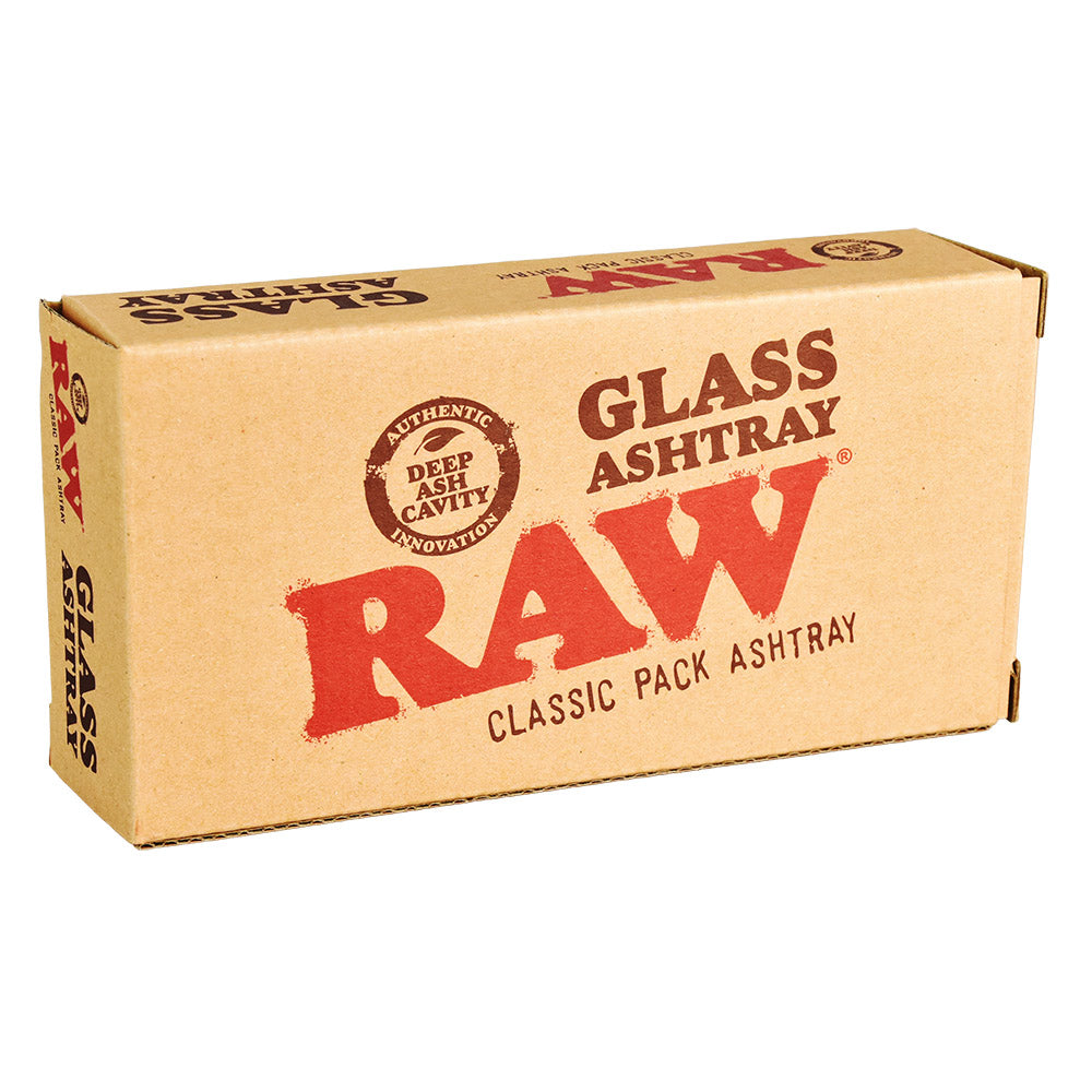 RAW Classic Pack Glass Ashtray - 6"x3" by Smoke Drop - view 2 | Buddy Brandz