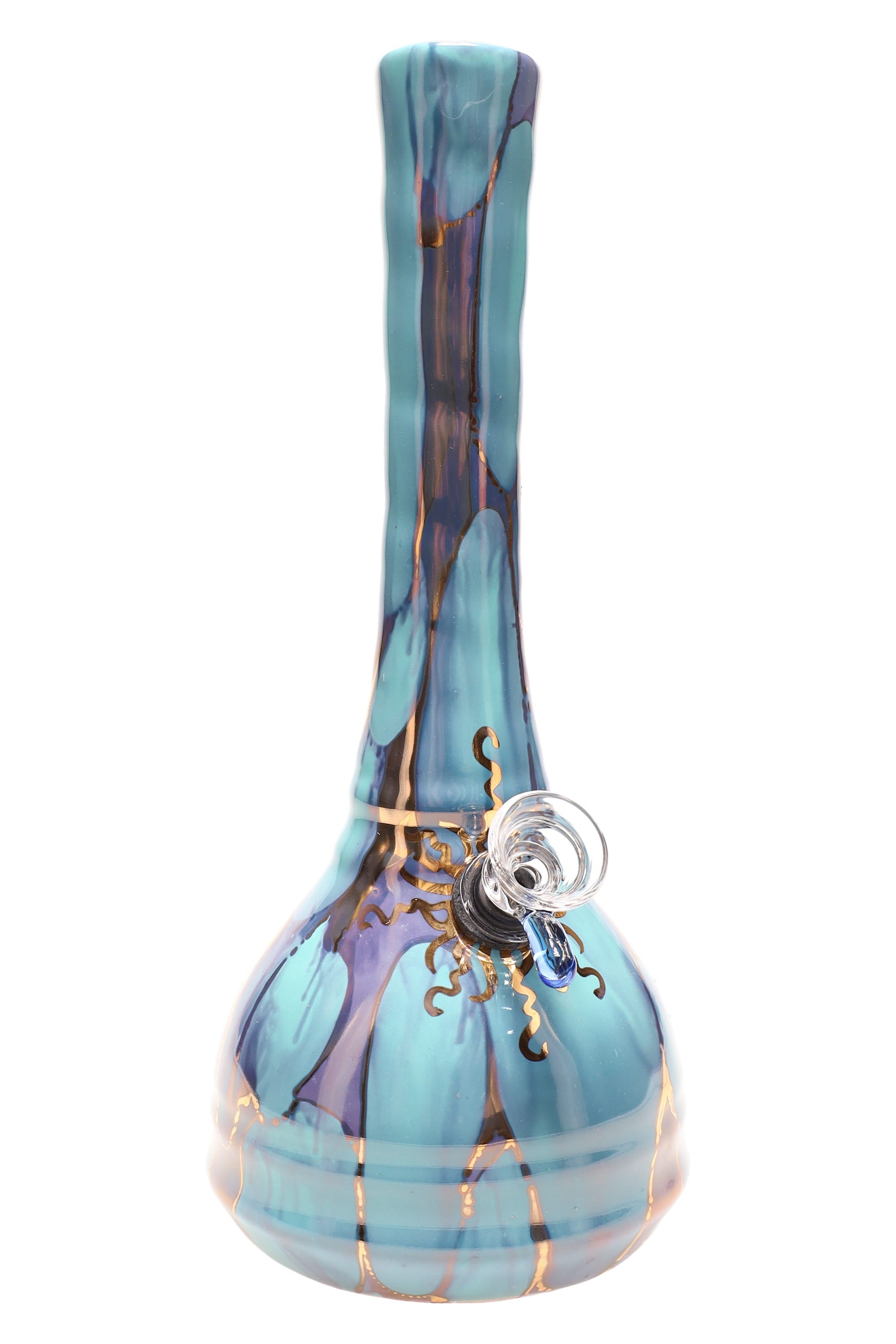 Ancient Creations Gold Sunburst Ceramic Beaker Bong - Made in USA by Smoke Drop - view 14 | Buddy Brandz