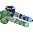 Load image into Gallery viewer, Flower of Leaf Sandblasted Glass Hand Pipe - 4.75" by Smoke Drop | Buddy Brandz
