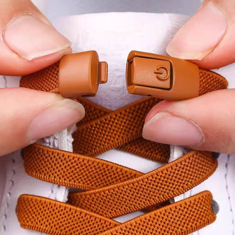 New Without Ties Elastic Laces No Tie Shoe Laces Press Lock Shoelaces Sneaker Kids Adult 8MM Widened Flat Shoelace for Shoes by Buddy Brandz - view 27 | Buddy Brandz