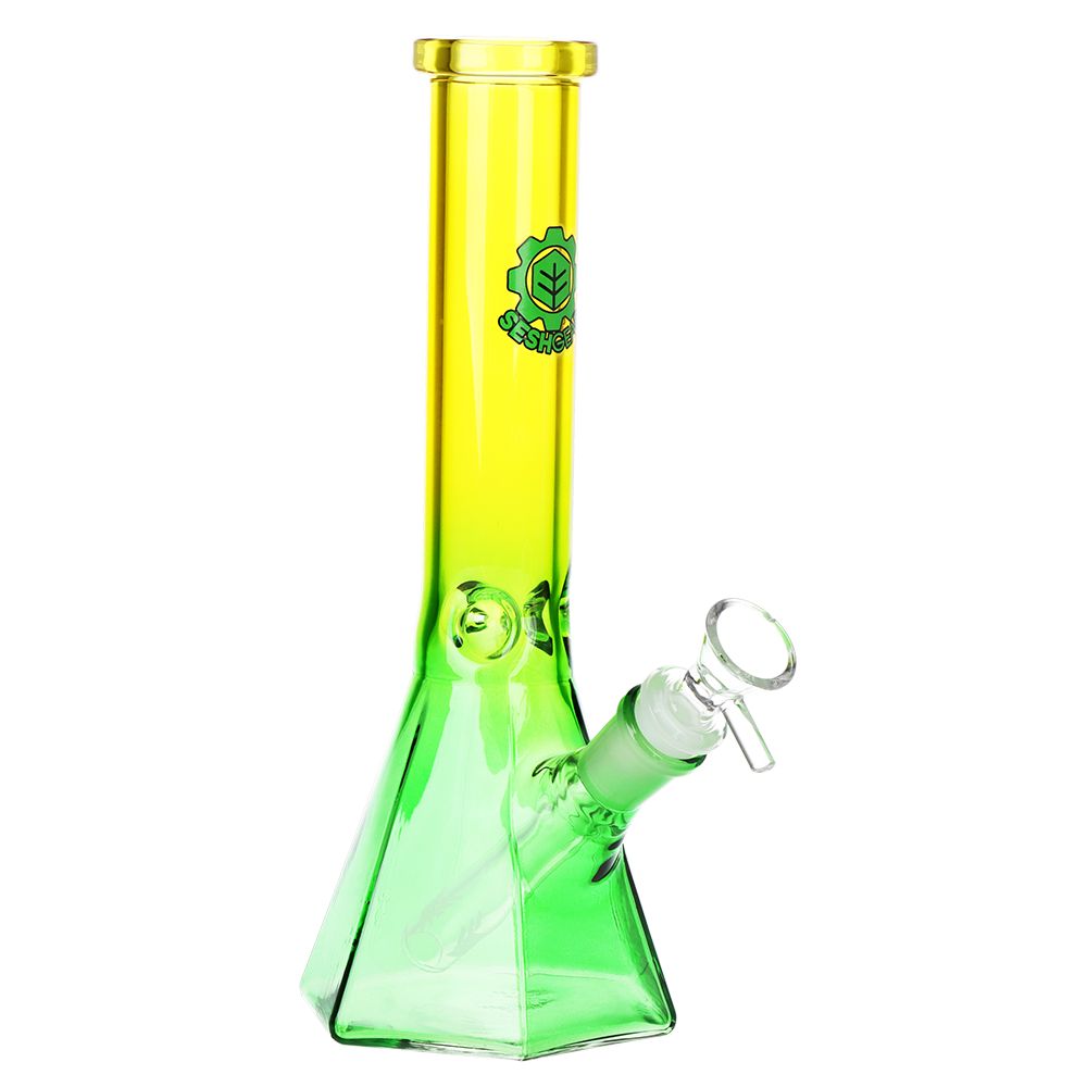 SeshGear Prismatic Bliss Ombre Glass Water Pipe | 10" | 14mm F by Smoke Drop - view 5 | Buddy Brandz